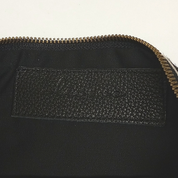 🆕 OLIVEVE ANTHROPOLOGY BLACK HORSEHAIR FOLDABLE LEATHER CLUTCH OFF WHITE DOTS - Picture 5 of 7